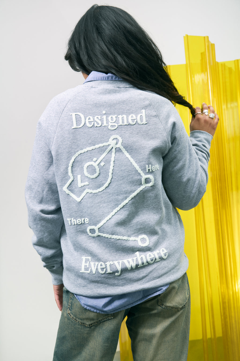 Here, there, everywhere crewneck
