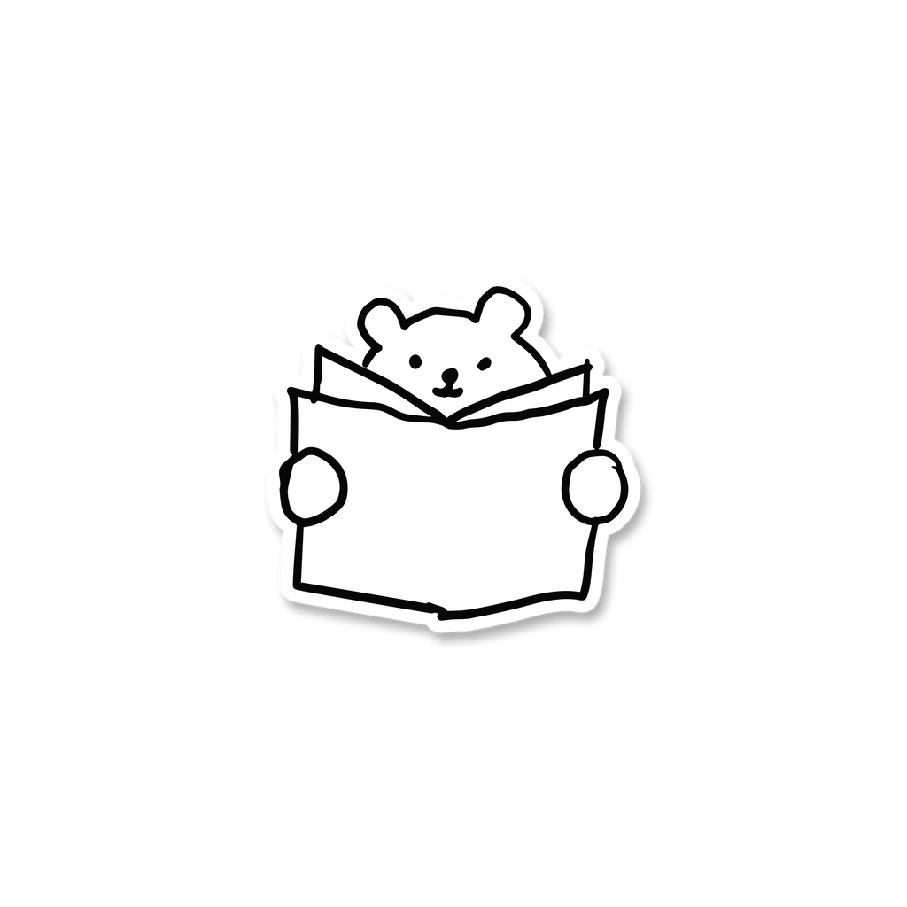 FoF Reading Bear Doodle Sticker